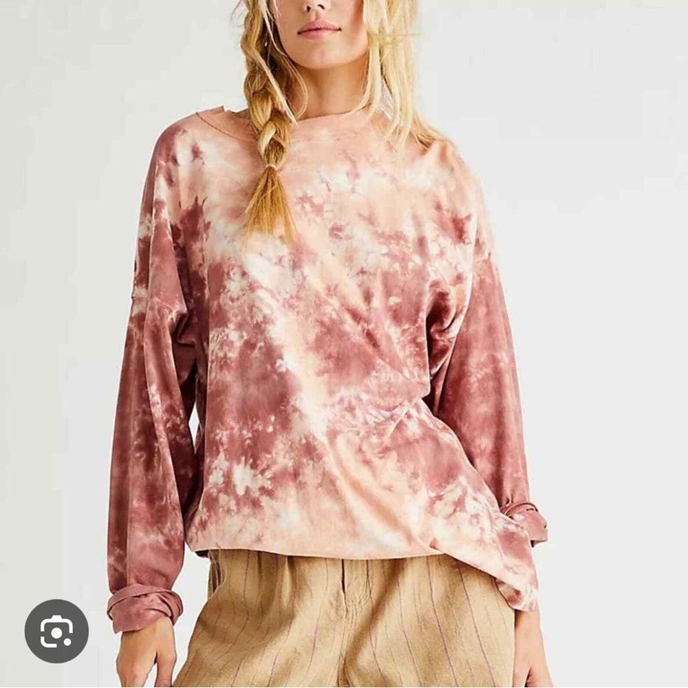 We The Free long sleeved orange/pink tie-dye shirt size small.